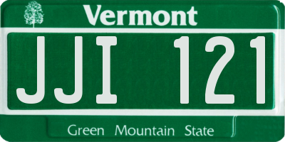 VT license plate JJI121