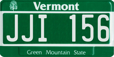 VT license plate JJI156