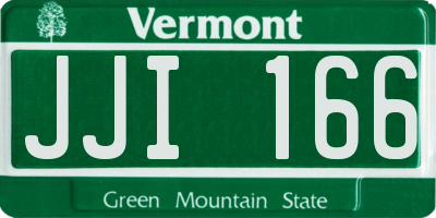 VT license plate JJI166