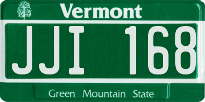 VT license plate JJI168