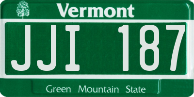 VT license plate JJI187