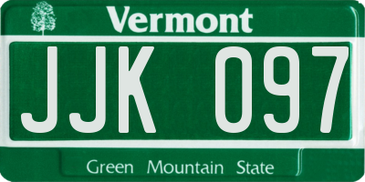 VT license plate JJK097