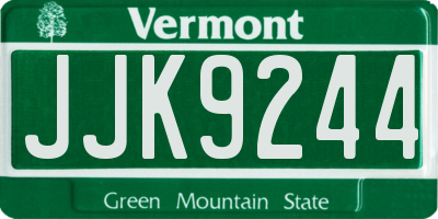 VT license plate JJK9244
