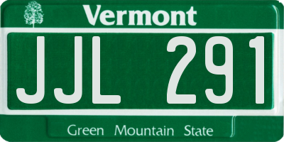 VT license plate JJL291