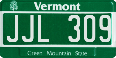 VT license plate JJL309