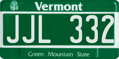 VT license plate JJL332