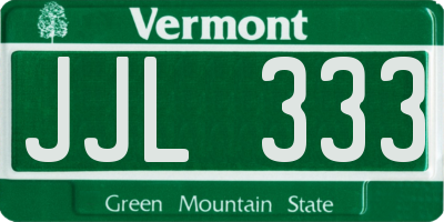 VT license plate JJL333