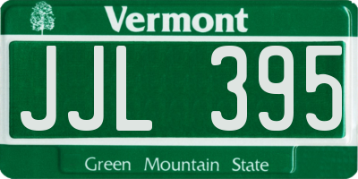 VT license plate JJL395