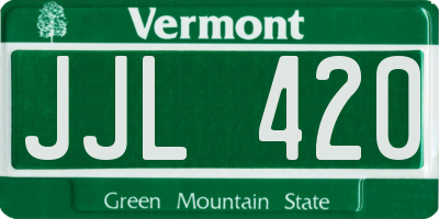VT license plate JJL420