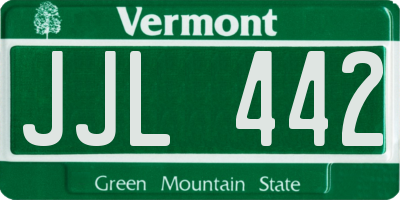 VT license plate JJL442