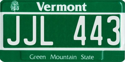 VT license plate JJL443