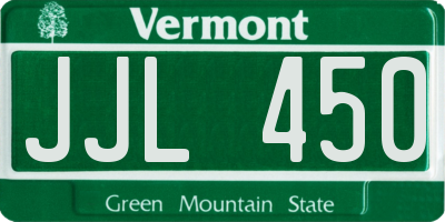 VT license plate JJL450