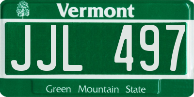 VT license plate JJL497