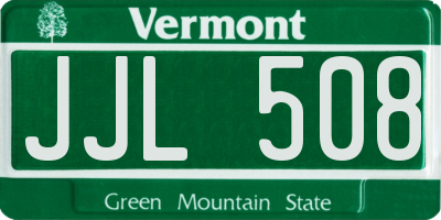 VT license plate JJL508