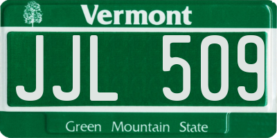 VT license plate JJL509