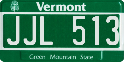 VT license plate JJL513