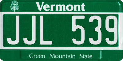 VT license plate JJL539