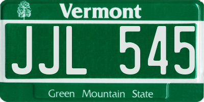 VT license plate JJL545