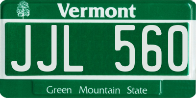VT license plate JJL560