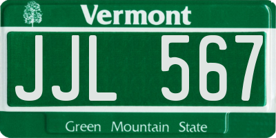 VT license plate JJL567