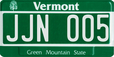 VT license plate JJN005