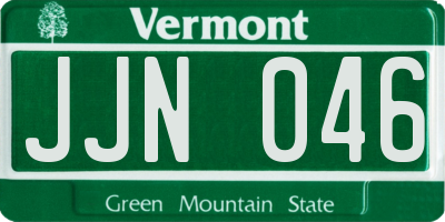 VT license plate JJN046