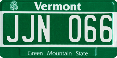 VT license plate JJN066