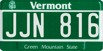 VT license plate JJN816
