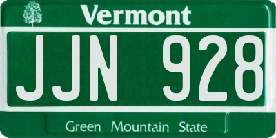 VT license plate JJN928