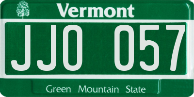 VT license plate JJO057