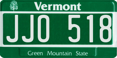 VT license plate JJO518
