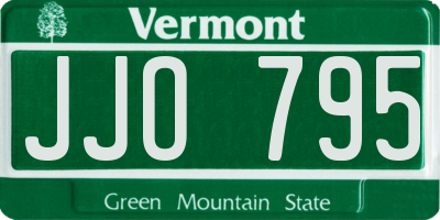 VT license plate JJO795