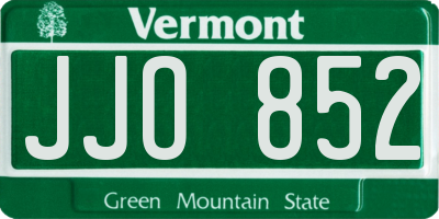 VT license plate JJO852
