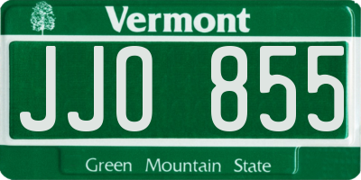 VT license plate JJO855
