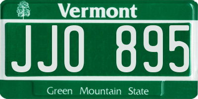 VT license plate JJO895