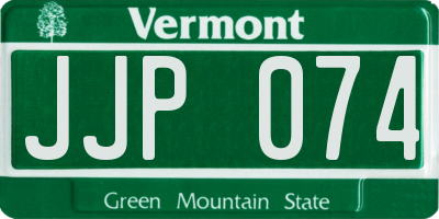 VT license plate JJP074