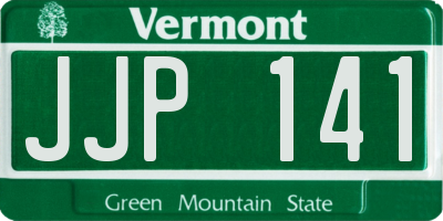 VT license plate JJP141