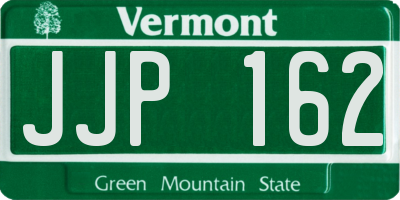 VT license plate JJP162