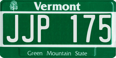 VT license plate JJP175