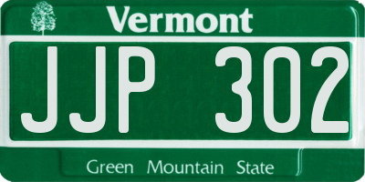 VT license plate JJP302