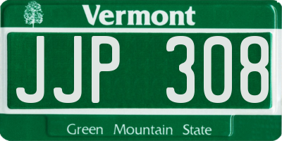 VT license plate JJP308