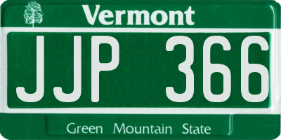 VT license plate JJP366