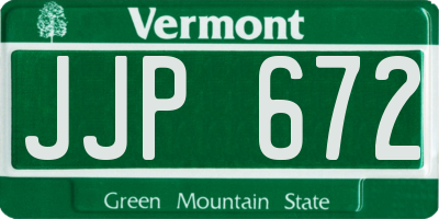 VT license plate JJP672