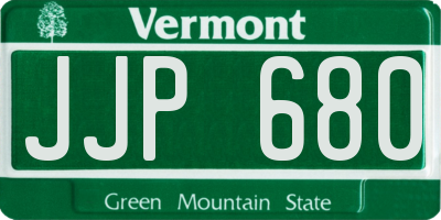 VT license plate JJP680