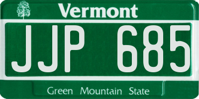 VT license plate JJP685