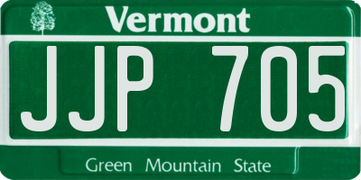 VT license plate JJP705