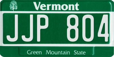 VT license plate JJP804
