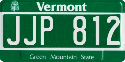 VT license plate JJP812