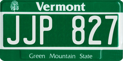 VT license plate JJP827