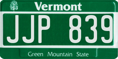 VT license plate JJP839
